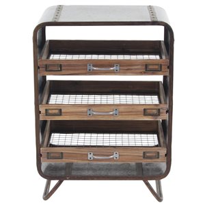 Grayson Lane 26-in x 20-in Industrial Chest  - Brown Metal