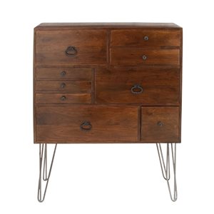 Grayson Lane 46-in x 36-in Modern Chest - Brown Albizia Wood