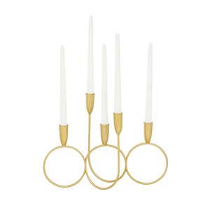 CosmoLiving by Cosmopolitan 11-in x 15-in Contemporary Candelabra - Gold Metal