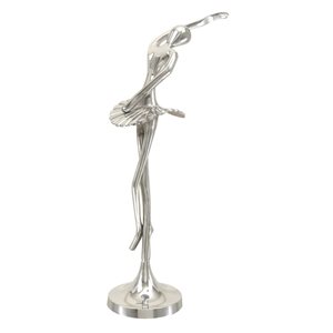 Grayson Lane 28-in x 13-in Ballerina Sculpture - Silver Aluminum