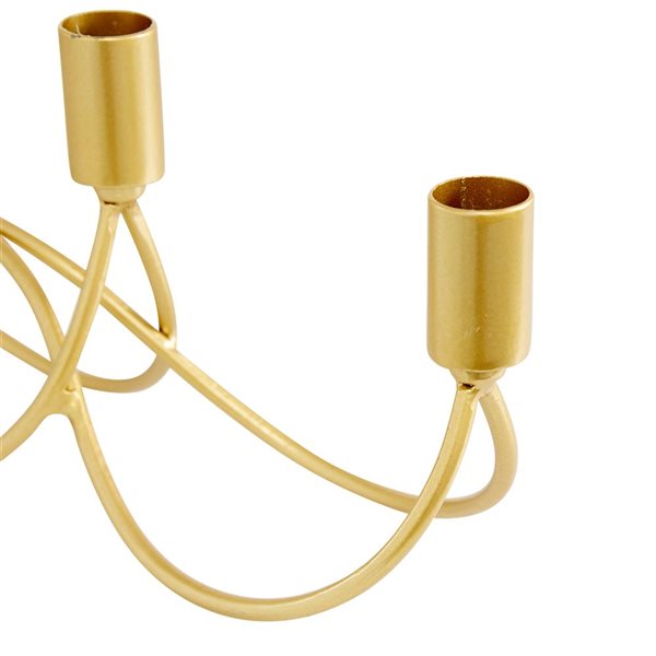 CosmoLiving by Cosmopolitan 5-in x 15-in Contemporary Candelabra - Gold Metal