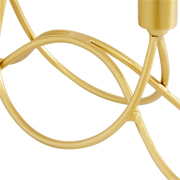 CosmoLiving by Cosmopolitan 5-in x 15-in Contemporary Candelabra - Gold Metal