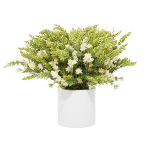 Grayson Lane 32-in x 21-in Natural Artificial Foliage - White Plastic and Ceramic
