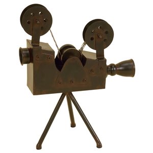 Grayson Lane 15-in x 12-in Vintage Sculpture - Brown Metal Camera