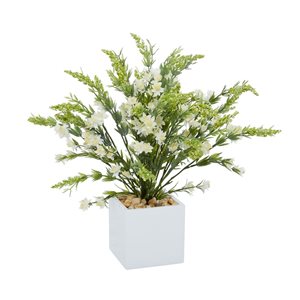 Grayson Lane 17-in x 21-in Natural Artificial Foliage - White Plastic and Ceramic