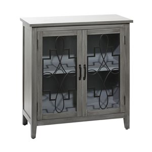 Grayson Lane 33-in x 32-in Contemporary Style Cabinet - Grey Wood