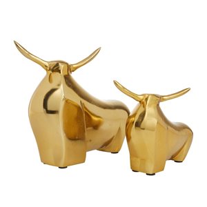 CosmoLiving by Cosmopolitan 11-in x 8-in Contemporary Sculpture - Gold Aluminum