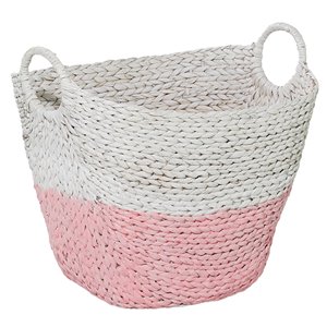 CosmoLiving by Cosmopolitan 1-Piece 18.6-in x 17.2-in White Contemporary Storage Basket