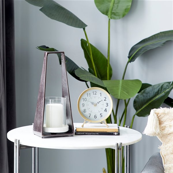 Grayson Lane 1-Candle Stone Lantern Candle Holder - Black