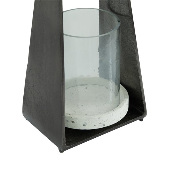 Grayson Lane 1-Candle Stone Lantern Candle Holder - Black