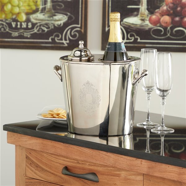 Grayson Lane 1-L Stainless Steel Ice Bucket/Wine Holder - Silver