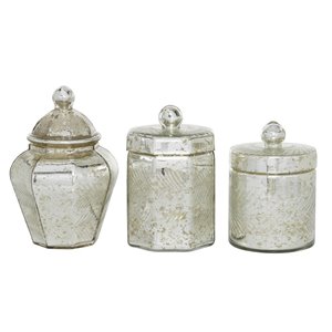 Grayson Lane 3-Piece 7.95-in x 5-in Silver Classic Decorative Jar