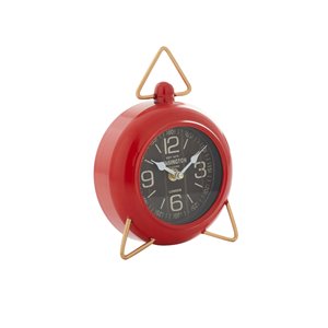 Grayson Lane 9-in x 6-in Red Analogue Round Tabletop Standard Clock