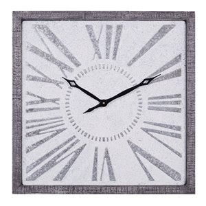 Grayson Lane 25-in x 25-in Grey Analogue Square Wall Standard Clock