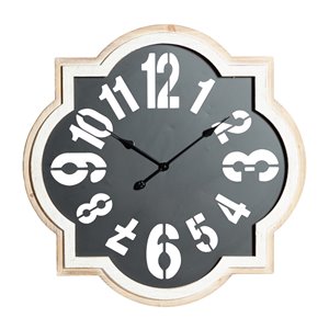 Grayson Lane 31.5-in x 31.5-in Black Analogue Novelty Wall Standard Clock