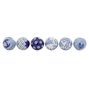 Grayson Lane 6-Piece 3.15-in x 3.15-in Blue Contemporary Orbs and Vase Filler