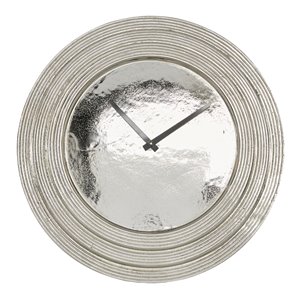Grayson Lane 23.5-in x 23.5-in Silver Analogue Round Wall Standard Clock