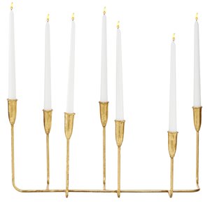 Cosmoliving By Cosmopolitan 7-Candle Gold Metal Pillar Candle Holder