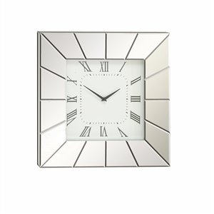 Grayson Lane 20-in x 2-in Silver Analogue Square Wall Standard Clock