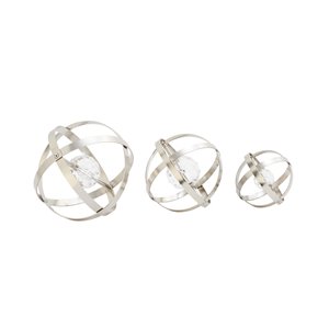 Grayson Lane 3-Piece 8-in x 8-in Silver Contemporary Sculpture