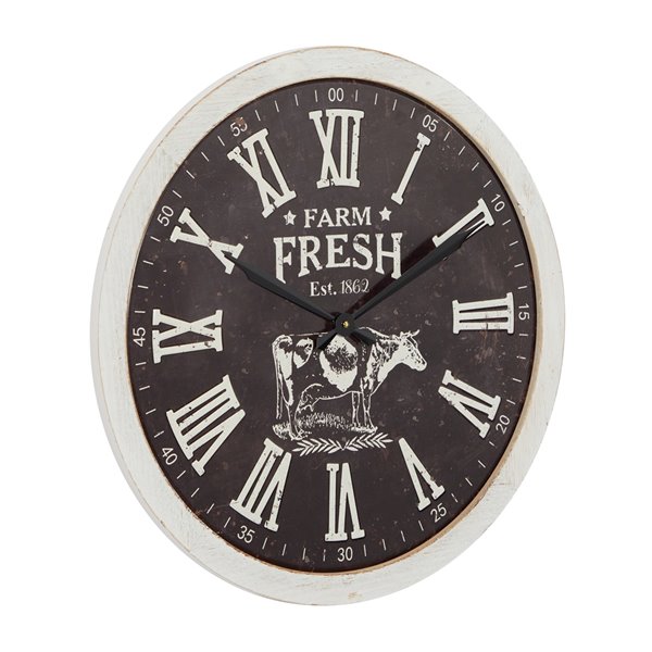 Grayson Lane 23.5-in x 23.5-in Black Analogue Round Wall Standard Clock