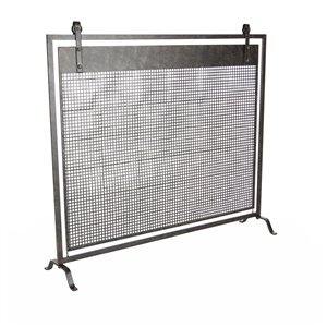 Grayson Lane 9-in Black Iron 1-Panel Scroll Fireplace Screen