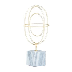 CosmoLiving by Cosmopolitan 1-Piece 13.15-in x 5.55-in Gold Contemporary Sculpture