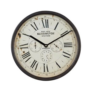 Grayson Lane 14-in x 14-in Brown Analogue Round Wall Standard Clock