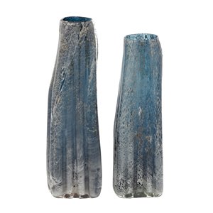 Grayson Lane 2-Piece 16.10-in x 4.40-in Blue Contemporary Vase
