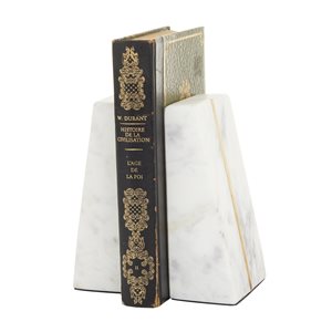 CosmoLiving by Cosmopolitan 2-Piece 6.10-in x 2.15-in White Casual Bookend