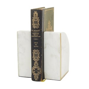CosmoLiving by Cosmopolitan 2-Piece 5.55-in x 2.10-in White Casual Bookend