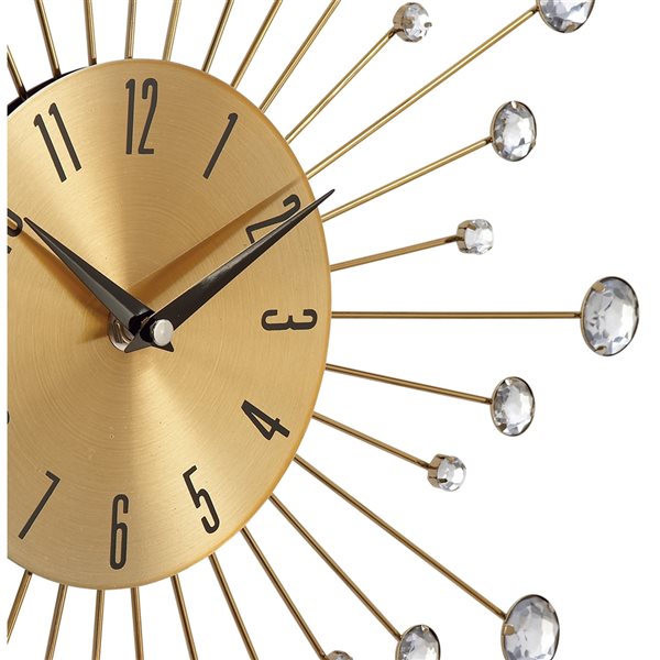 Grayson Lane 15-in x 15-in Gold Analogue Round Wall Standard Clock