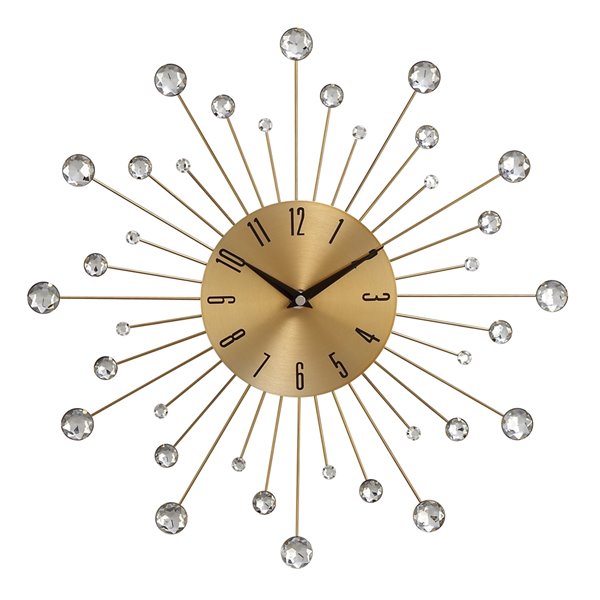 Grayson Lane 15-in x 15-in Gold Analogue Round Wall Standard Clock