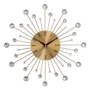 Grayson Lane 15-in x 15-in Gold Analogue Round Wall Standard Clock