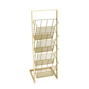 Grayson Lane 1-Piece 34-in x 10-in Gold Contemporary Magazine Rack Holder