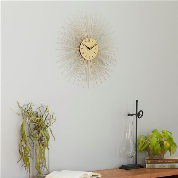 Grayson Lane Gold Analog Round Wall Clock