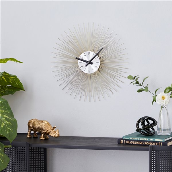 Grayson Lane Gold Analog Round Wall Clock