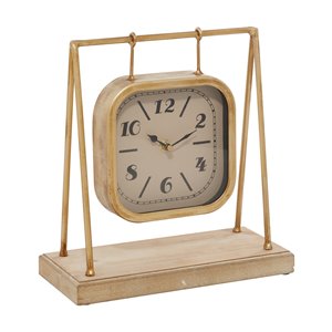 Grayson Lane Gold Analog Square Tabletop Clock