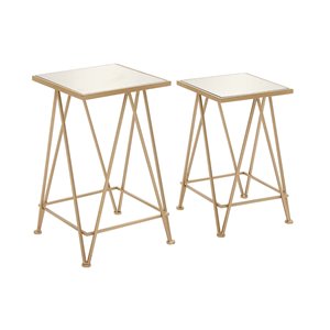 Grayson Lane Gold Mirror Accent Table Set - 2-Piece