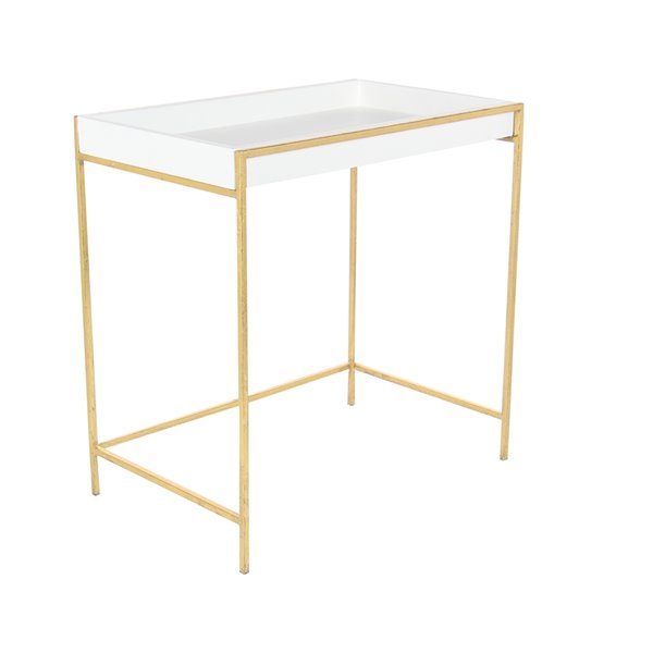 Grayson Lane Gold and White Modern Console Tables - Set of 2