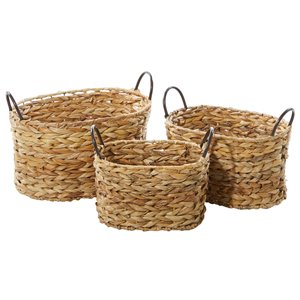Grayson Lane Brown Natural Storage Baskets - Set of 3