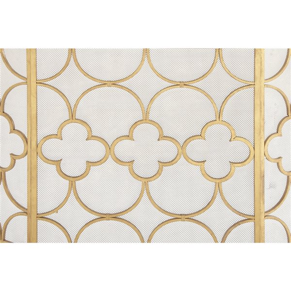 Grayson Lane 1-in Gold Iron 3-panel Flat Fireplace Screen