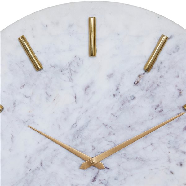 CosmoLiving by Cosmopolitan Marble Analog Round Wall Clock