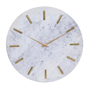 CosmoLiving by Cosmopolitan Marble Analog Round Wall Clock