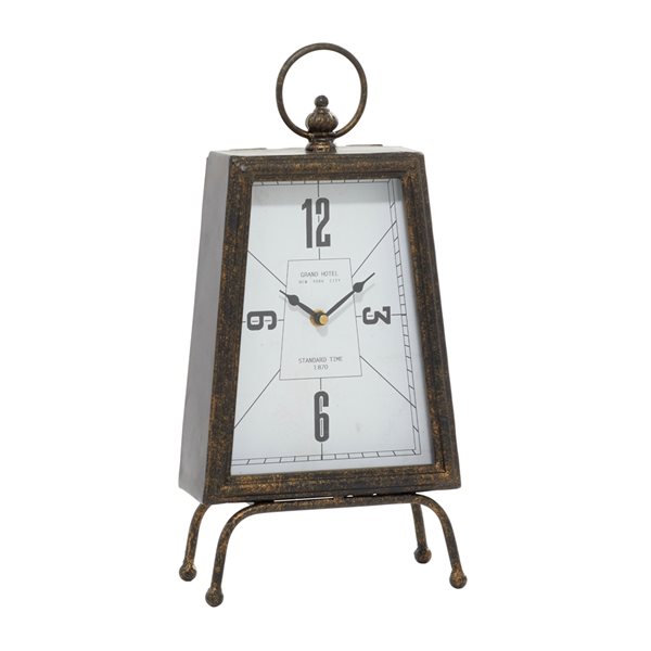 Grayson Lane Metal Analog Rectangle Tabletop Clock 364400 | RONA