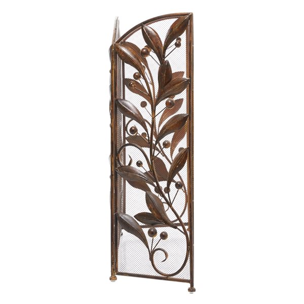 Grayson Lane 1-in Brown Iron 3-panel Scroll Fireplace Screen