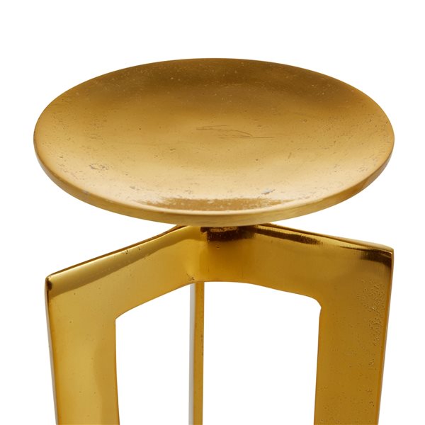 CosmoLiving by Cosmopolitan 2-Candle Gold Metal Pillar Candle Holder