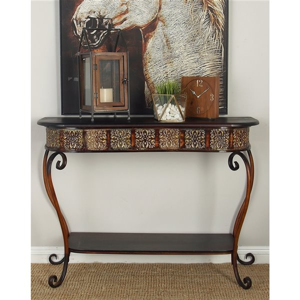 Grayson Lane Brown Rustic Console Table