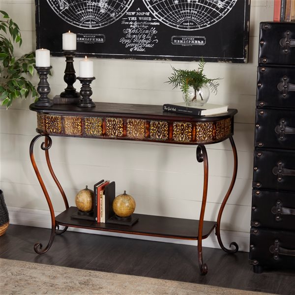 Grayson Lane Brown Rustic Console Table