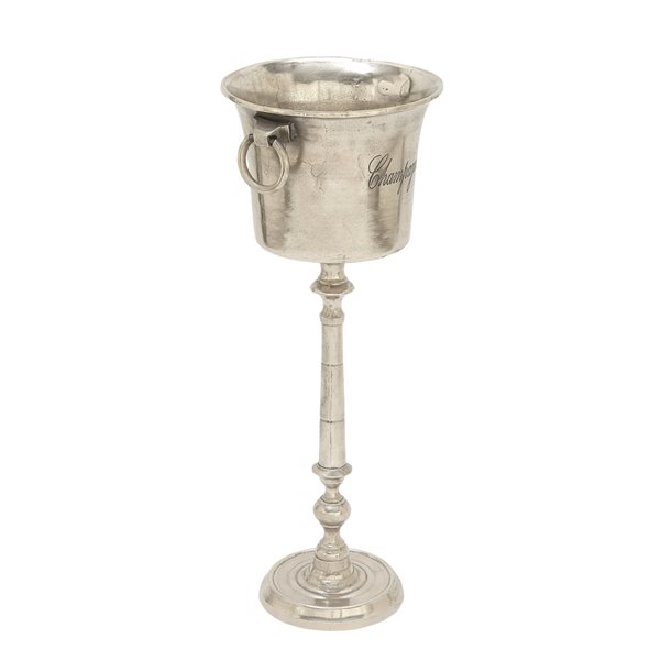 Silver champagne store bucket with stand